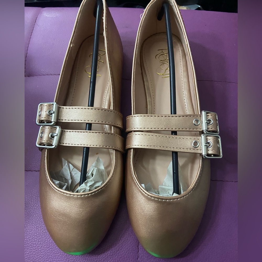 BNIB Rose Gold pink Buckle Flats